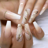 Faux Ongles Marbre Extra Longs